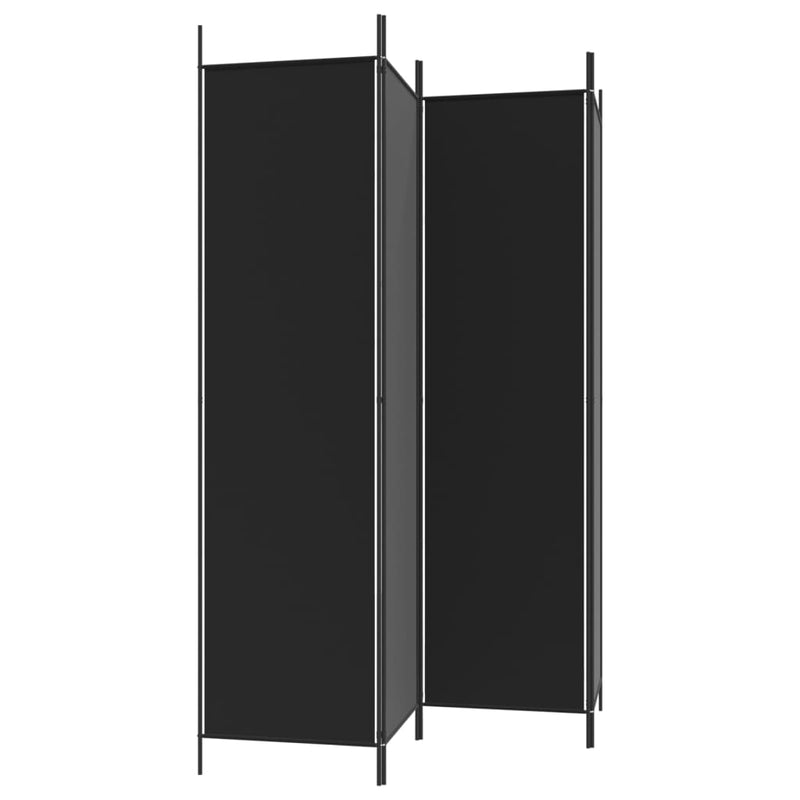 vidaXL 4-Panel Room Divider Black 200x200 cm Fabric
