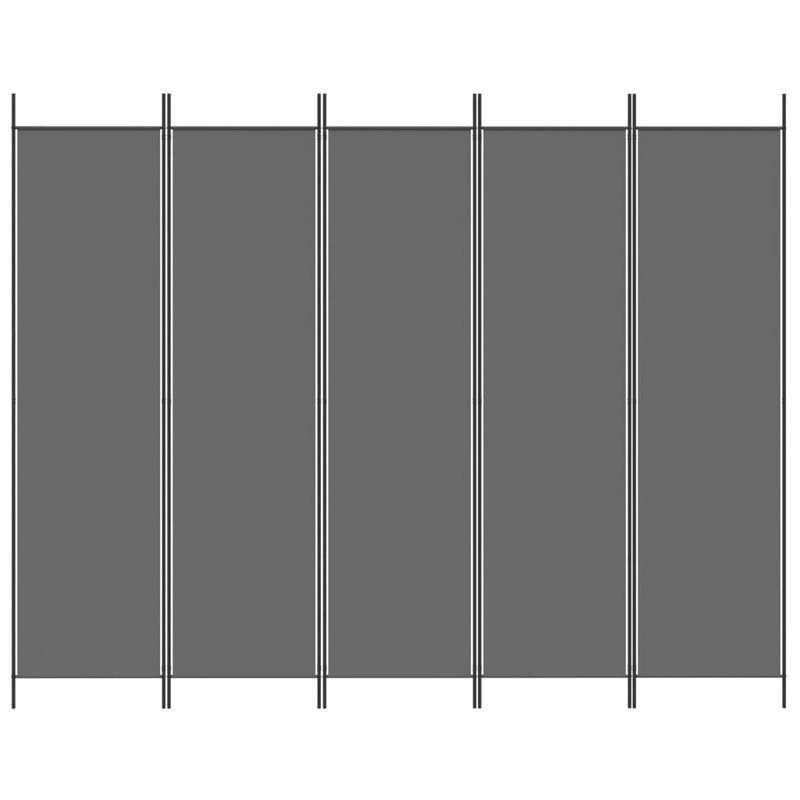 vidaXL 5-Panel Room Divider Anthracite 250x200 cm Fabric