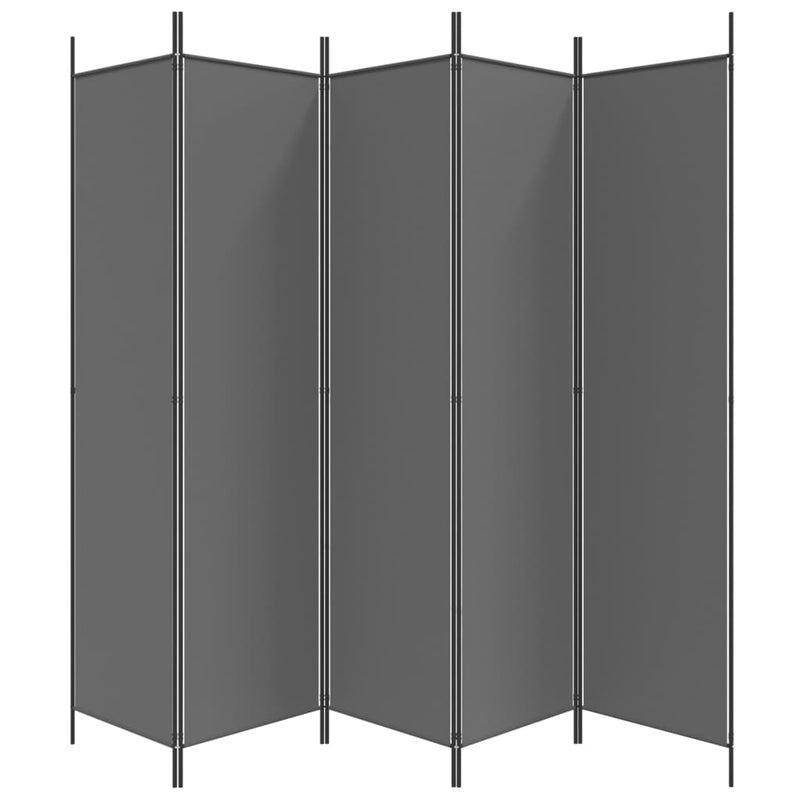 vidaXL 5-Panel Room Divider Anthracite 250x200 cm Fabric