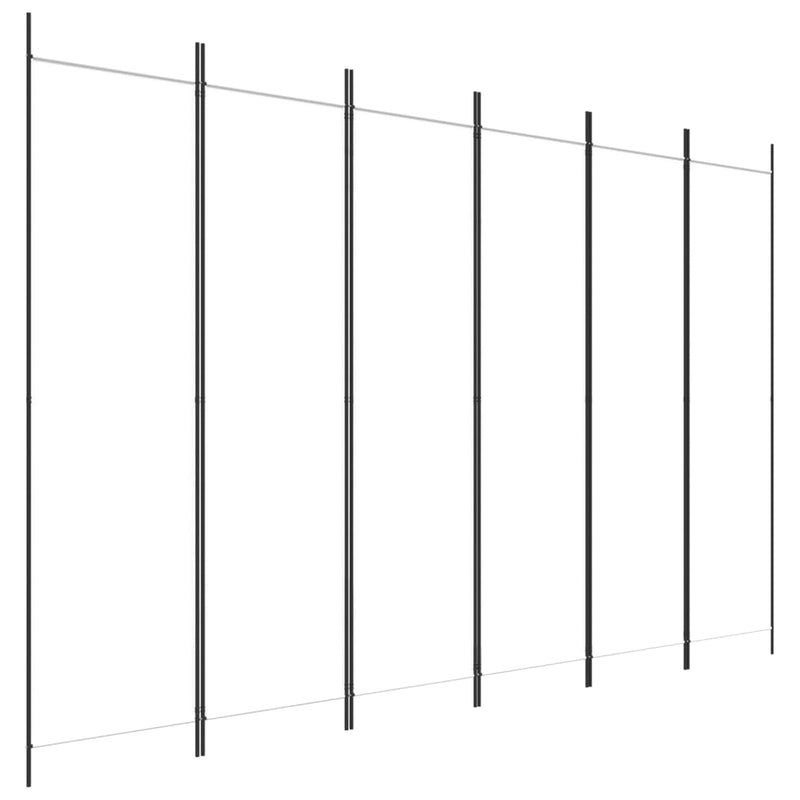 vidaXL 6-Panel Room Divider White 300x200 cm Fabric