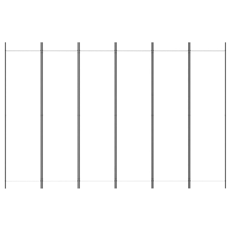 vidaXL 6-Panel Room Divider White 300x200 cm Fabric