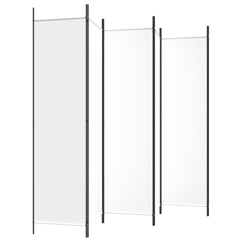 vidaXL 6-Panel Room Divider White 300x200 cm Fabric