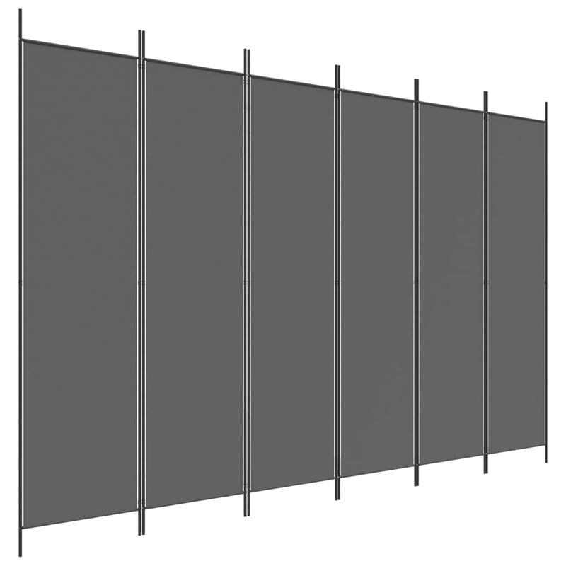 vidaXL 6-Panel Room Divider Anthracite 300x200 cm Fabric