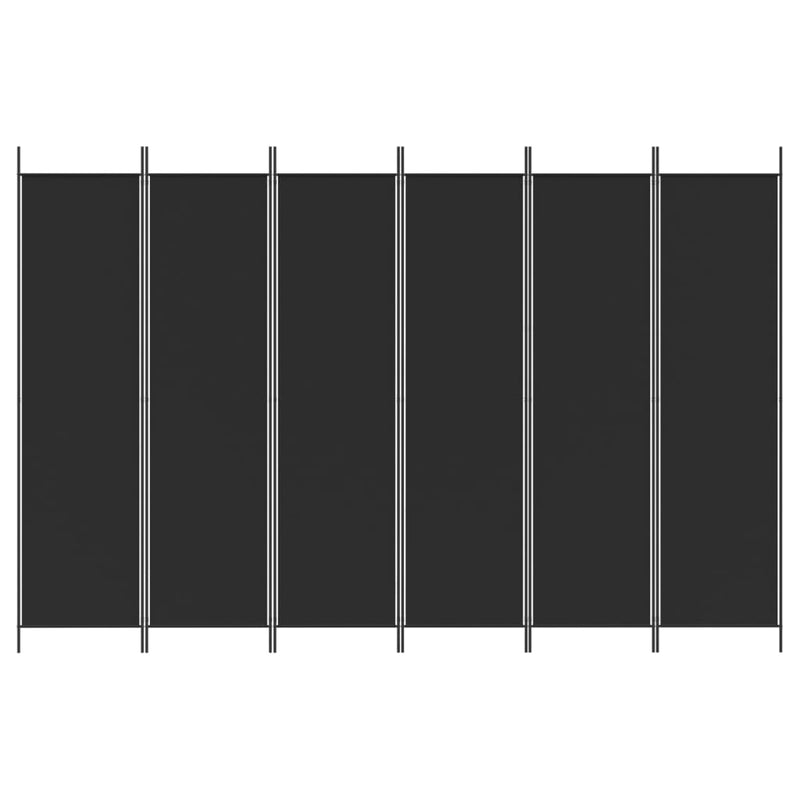 vidaXL 6-Panel Room Divider Black 300x200 cm Fabric