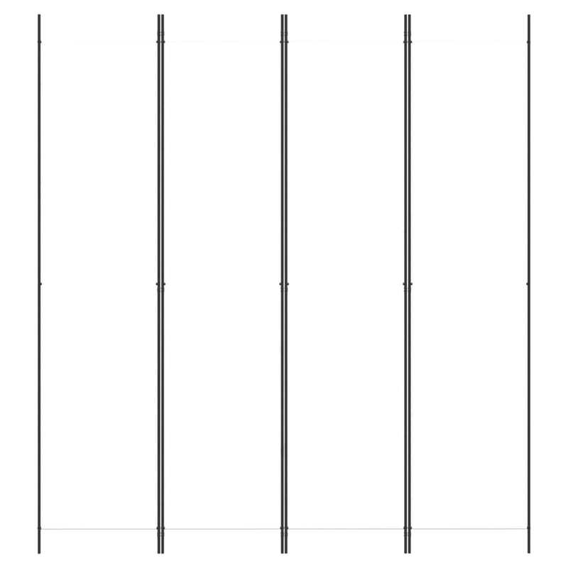 vidaXL 4-Panel Room Divider White 200x220 cm Fabric