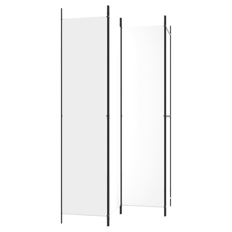 vidaXL 4-Panel Room Divider White 200x220 cm Fabric