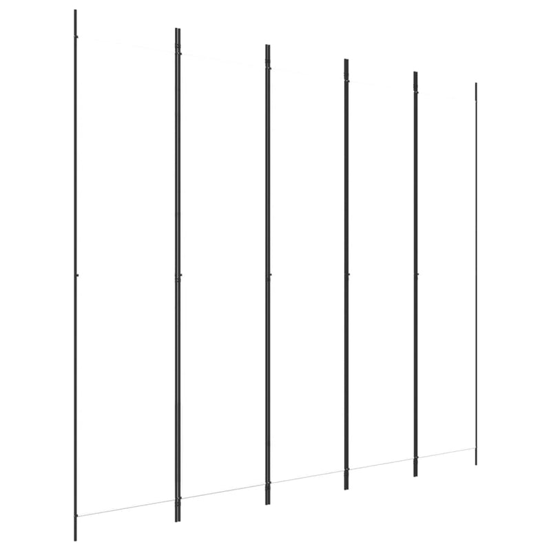 vidaXL 5-Panel Room Divider White 250x220 cm Fabric