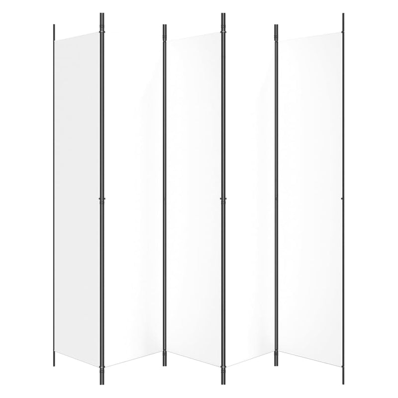 vidaXL 5-Panel Room Divider White 250x220 cm Fabric
