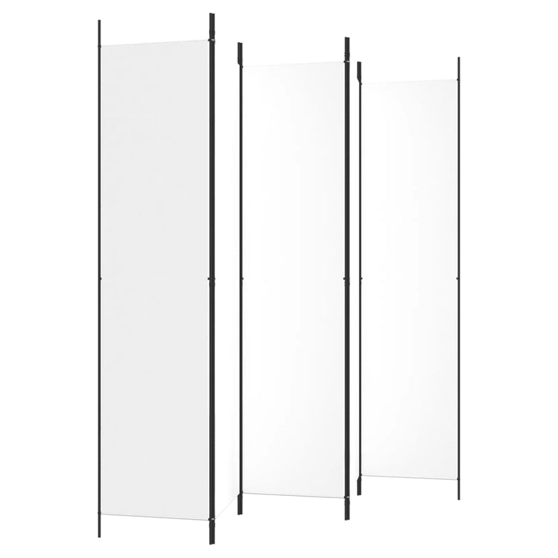 vidaXL 5-Panel Room Divider White 250x220 cm Fabric