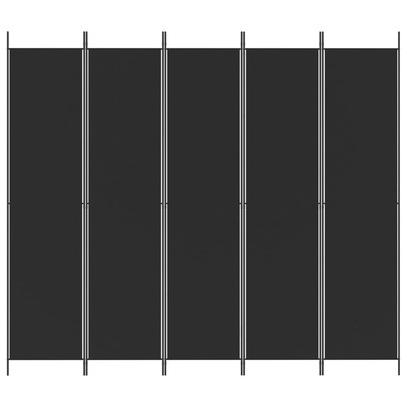 vidaXL 5-Panel Room Divider Black 250x220 cm Fabric