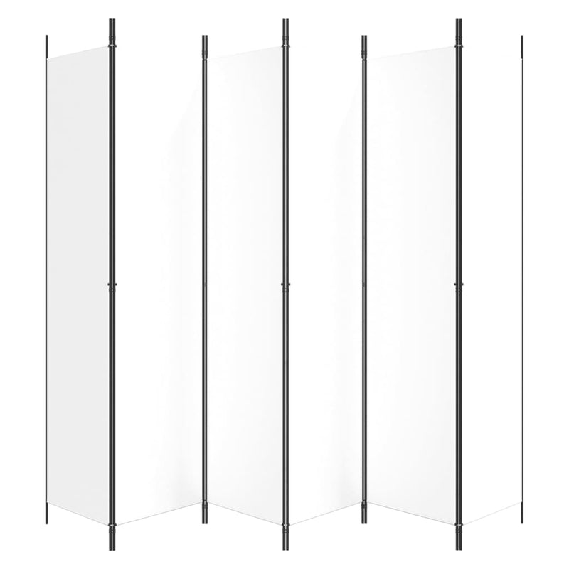vidaXL 6-Panel Room Divider White 300x220 cm Fabric