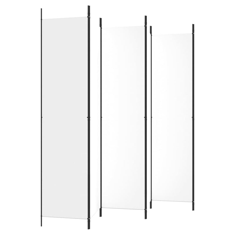 vidaXL 6-Panel Room Divider White 300x220 cm Fabric