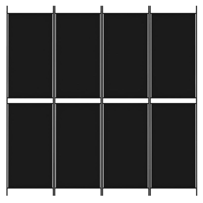 vidaXL 4-Panel Room Divider Black 200x200 cm Fabric