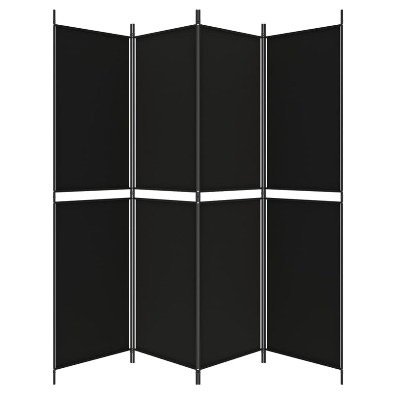 vidaXL 4-Panel Room Divider Black 200x200 cm Fabric