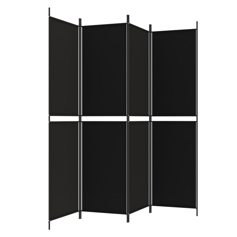 vidaXL 4-Panel Room Divider Black 200x200 cm Fabric