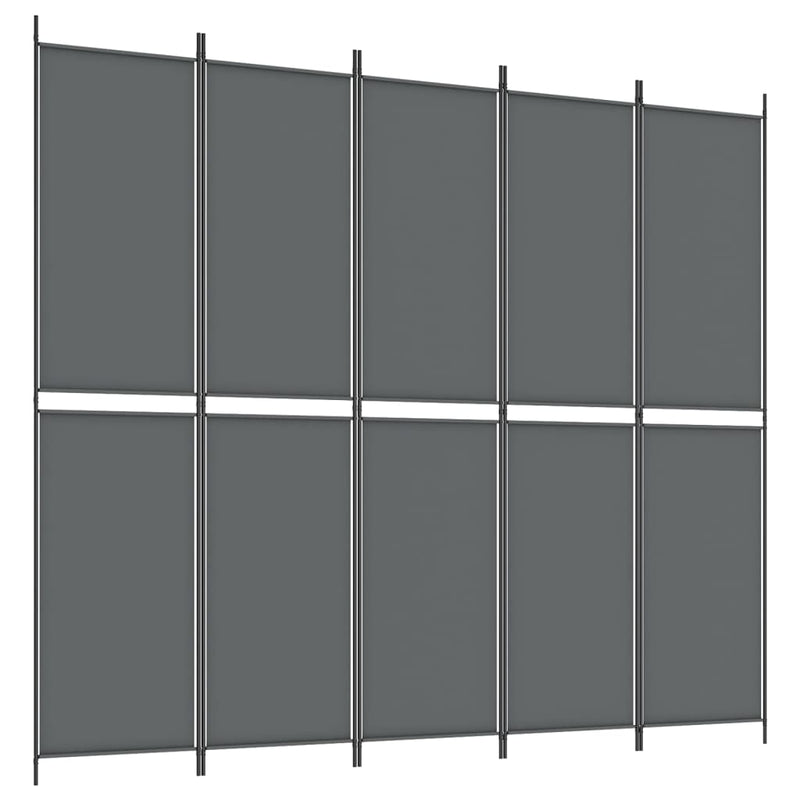 vidaXL 5-Panel Room Divider Anthracite 250x220 cm Fabric
