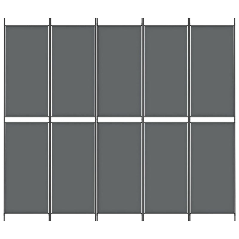 vidaXL 5-Panel Room Divider Anthracite 250x220 cm Fabric