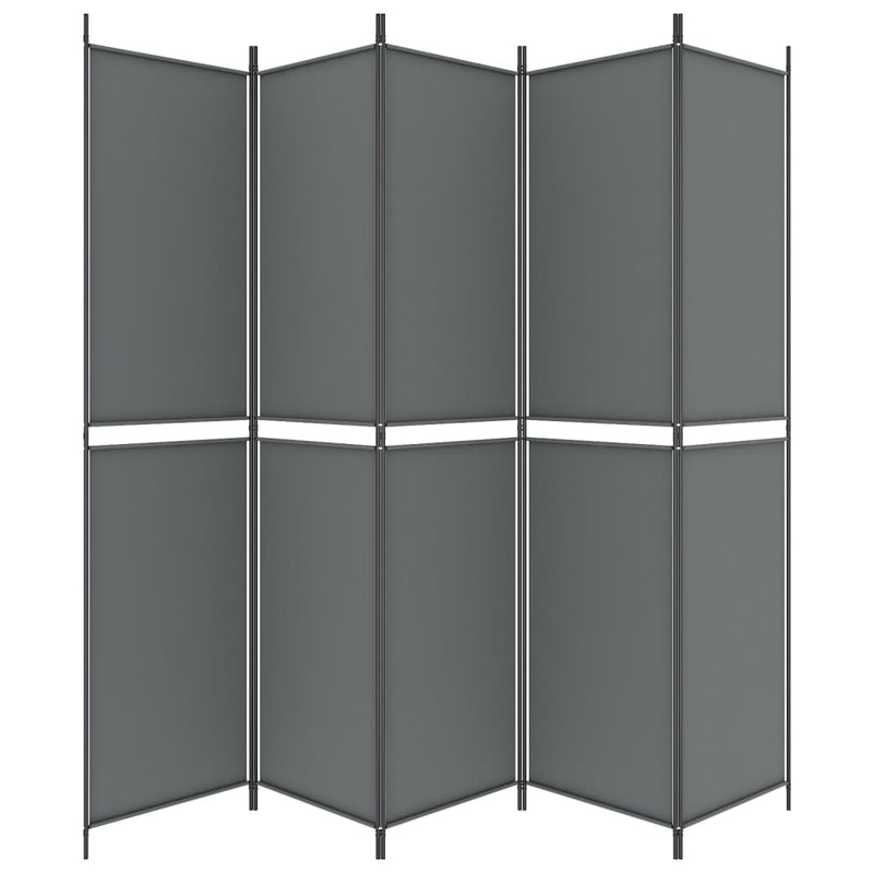 vidaXL 5-Panel Room Divider Anthracite 250x220 cm Fabric