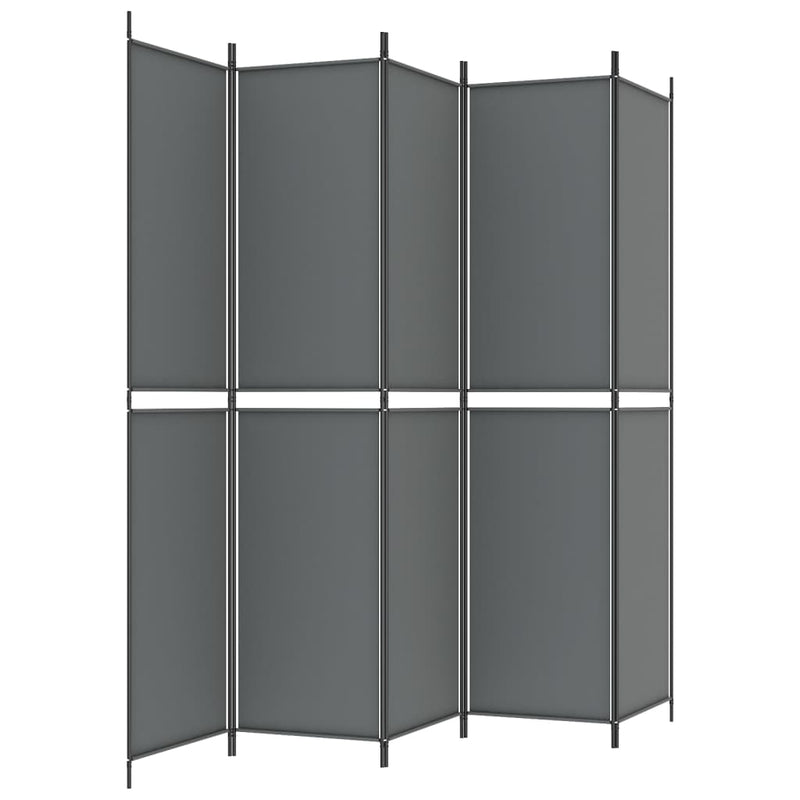 vidaXL 5-Panel Room Divider Anthracite 250x220 cm Fabric