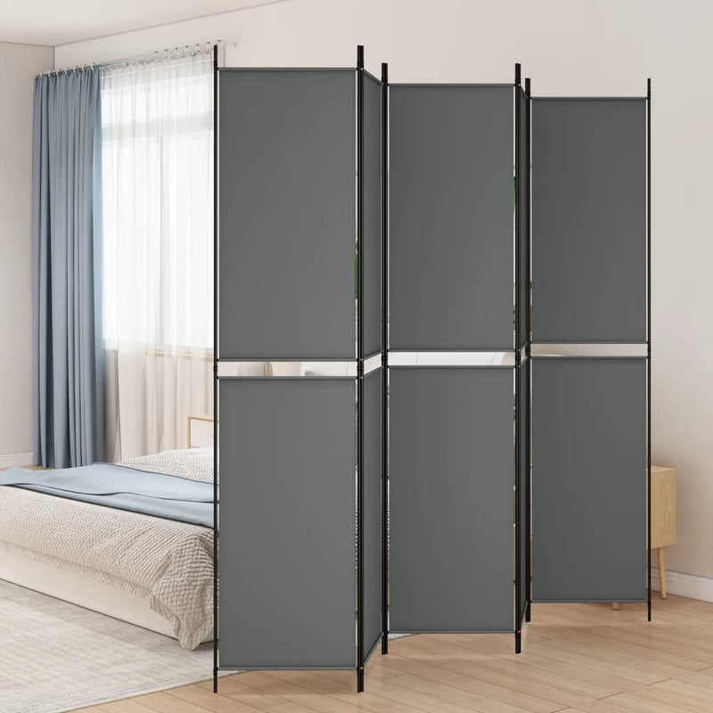vidaXL 5-Panel Room Divider Anthracite 250x220 cm Fabric