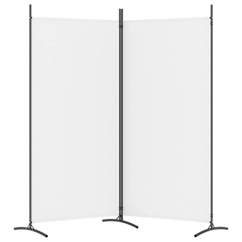 vidaXL 2-Panel Room Divider White 175x180 cm Fabric