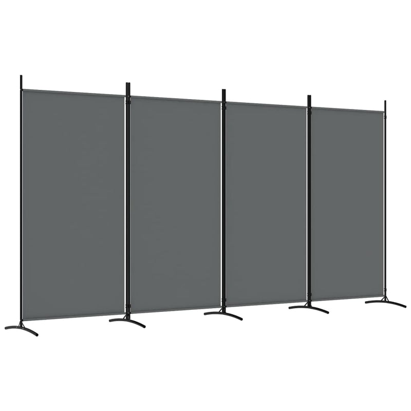 vidaXL 4-Panel Room Divider Anthracite 346x180 cm Fabric