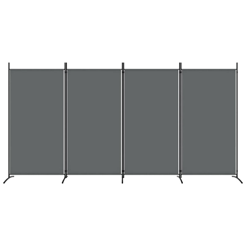 vidaXL 4-Panel Room Divider Anthracite 346x180 cm Fabric