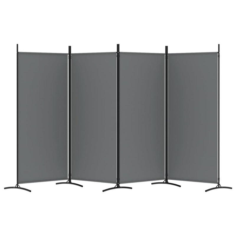 vidaXL 4-Panel Room Divider Anthracite 346x180 cm Fabric