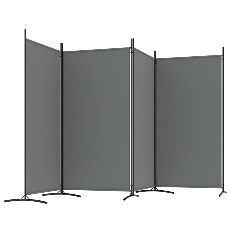 vidaXL 4-Panel Room Divider Anthracite 346x180 cm Fabric