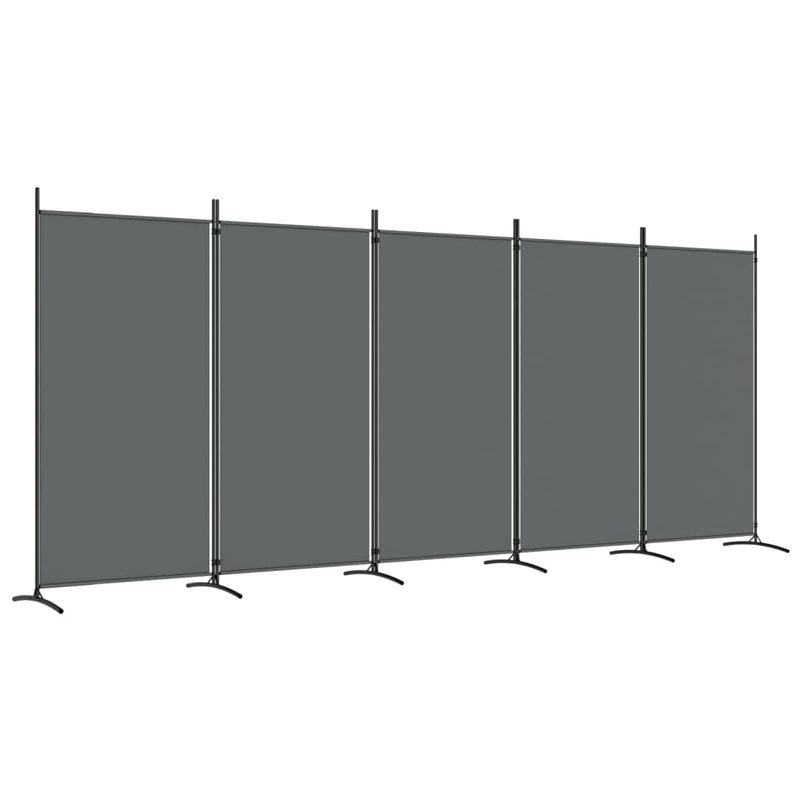vidaXL 5-Panel Room Divider Anthracite 433x180 cm Fabric
