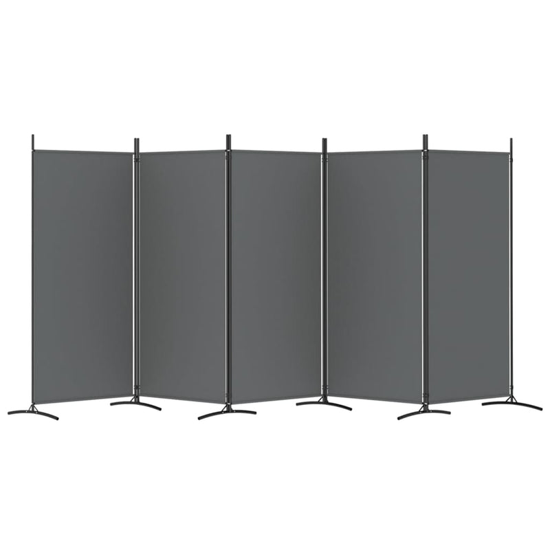 vidaXL 5-Panel Room Divider Anthracite 433x180 cm Fabric