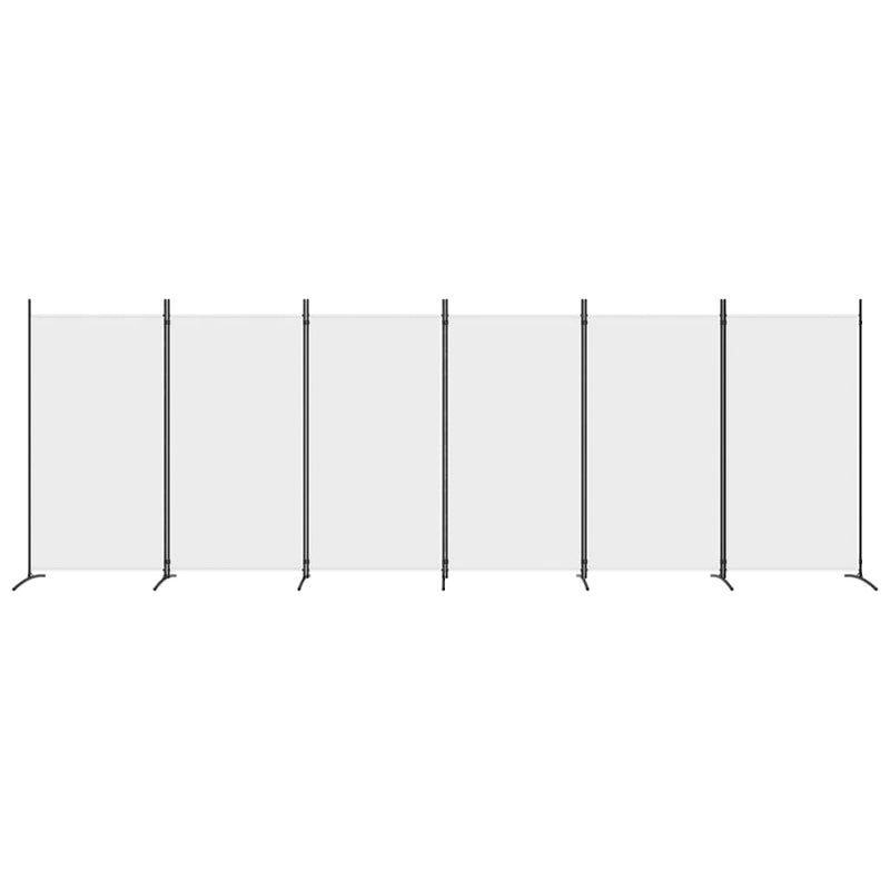 vidaXL 6-Panel Room Divider White 520x180 cm Fabric