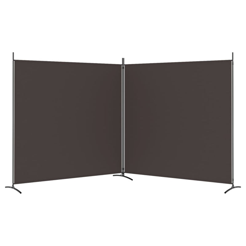 vidaXL 2-Panel Room Divider Brown 348x180 cm Fabric