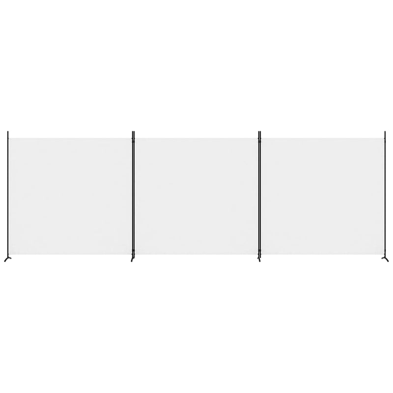 vidaXL 3-Panel Room Divider White 525x180 cm Fabric