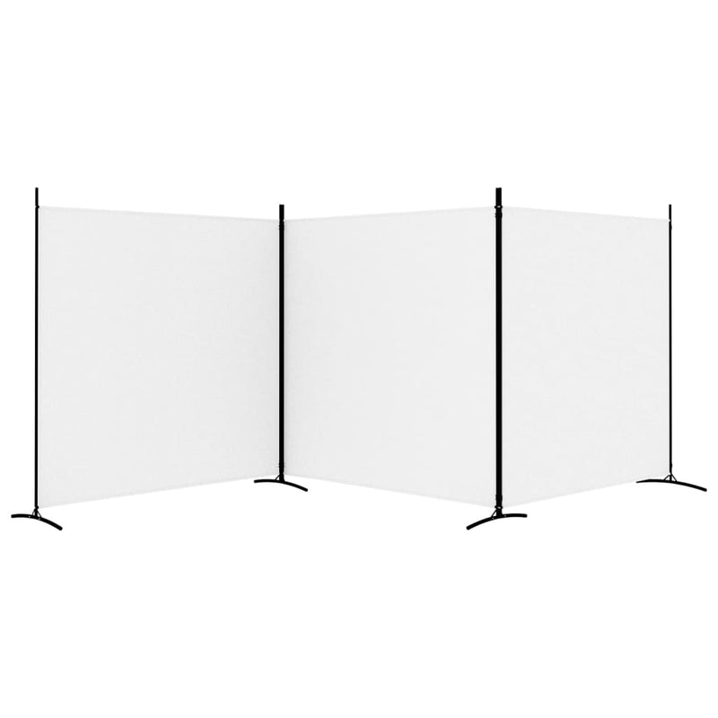 vidaXL 3-Panel Room Divider White 525x180 cm Fabric