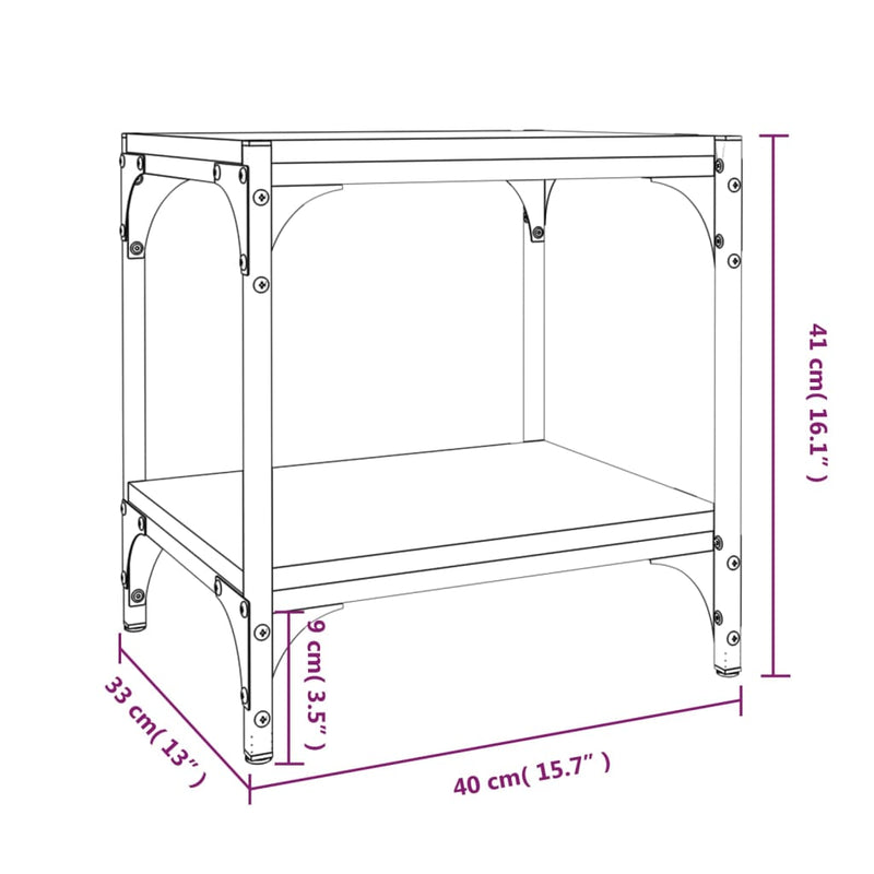 vidaXL TV Cabinet Black 40x33x41 cm Engineered Wood and Steel