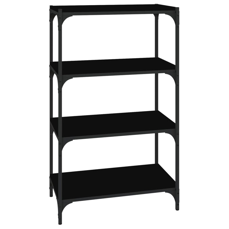 vidaXL Book Cabinet Black 60x33x100 cm Engineered Wood and Steel