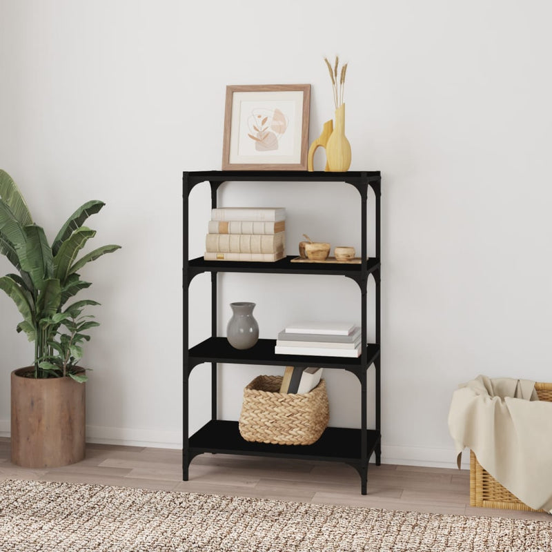 vidaXL Book Cabinet Black 60x33x100 cm Engineered Wood and Steel