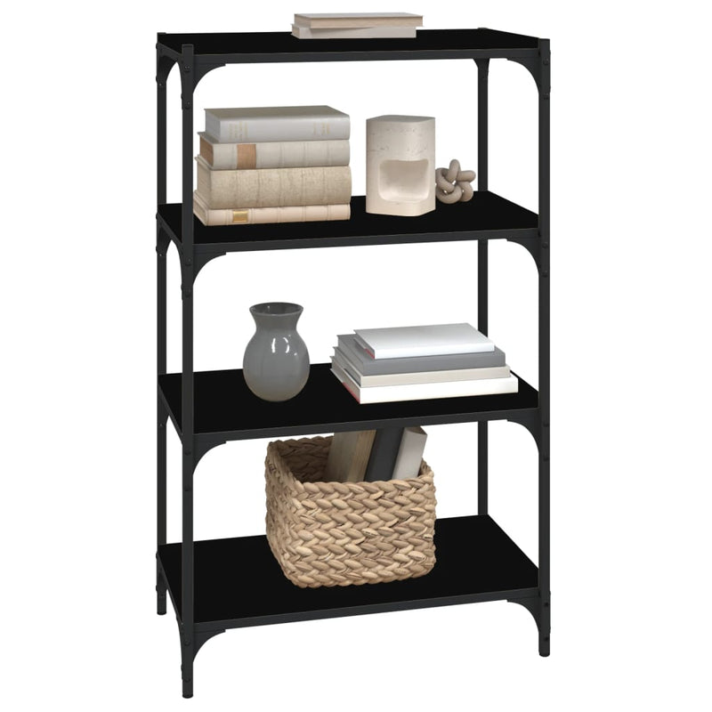vidaXL Book Cabinet Black 60x33x100 cm Engineered Wood and Steel