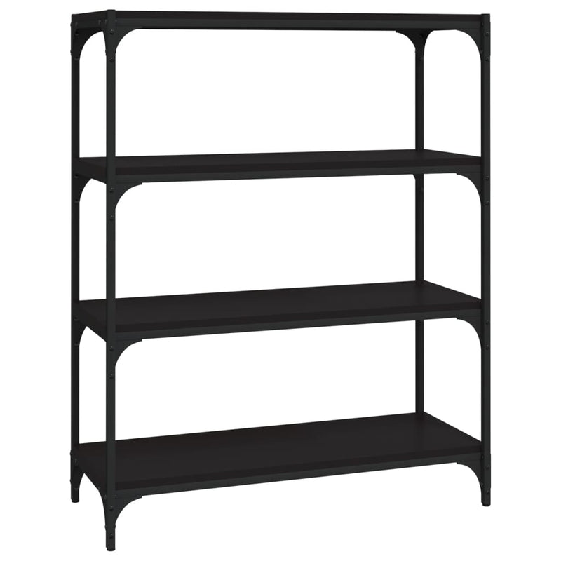 vidaXL Book Cabinet Black 80x33x100 cm Engineered Wood and Steel