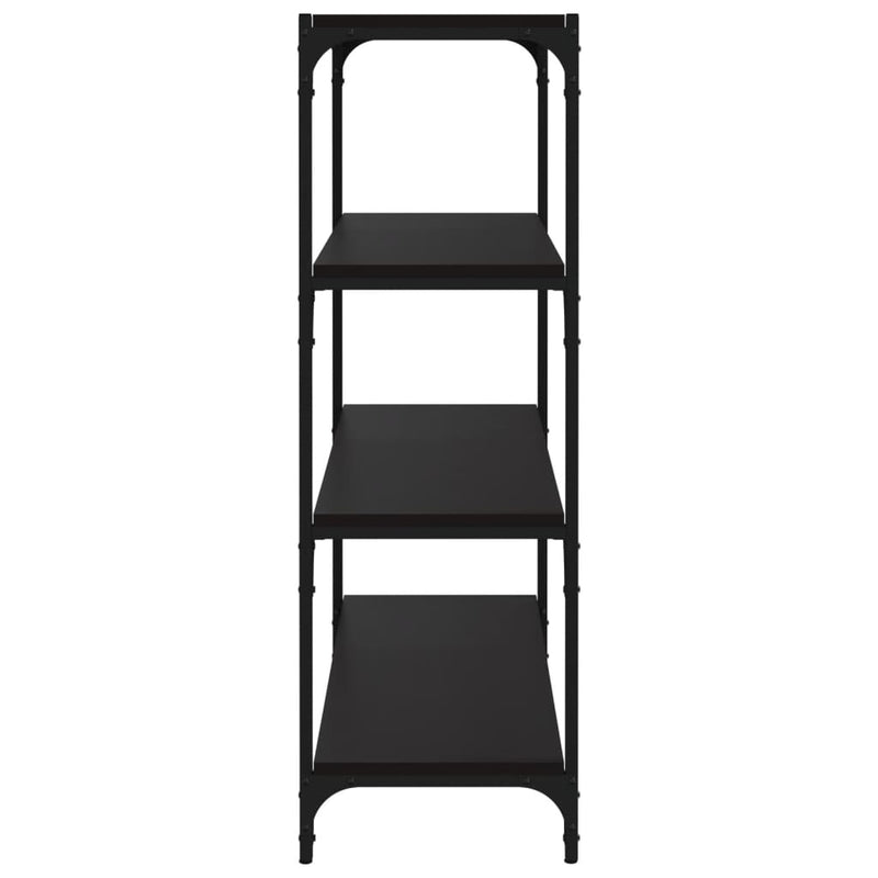 vidaXL Book Cabinet Black 80x33x100 cm Engineered Wood and Steel