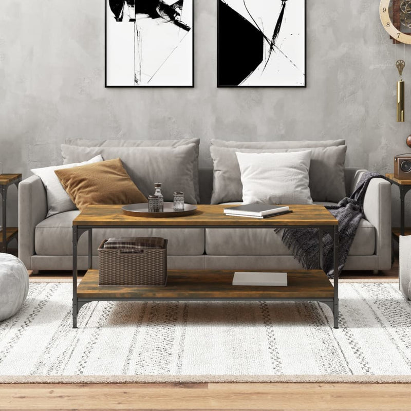 vidaXL Coffee Table Smoked Oak 100x50x40 cm Engineered Wood