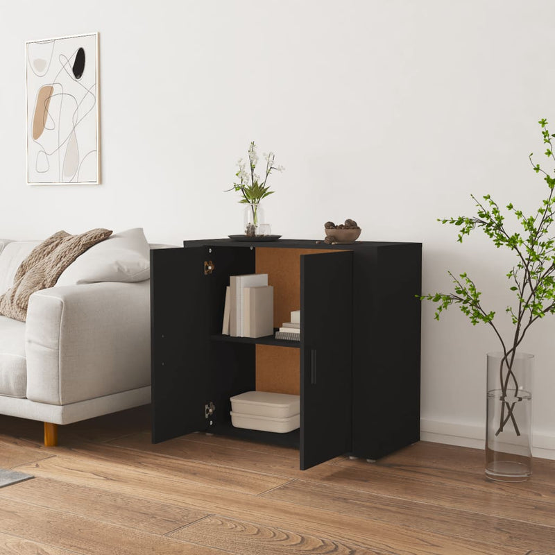 vidaXL Sideboard Black 80x33x70 cm Engineered Wood