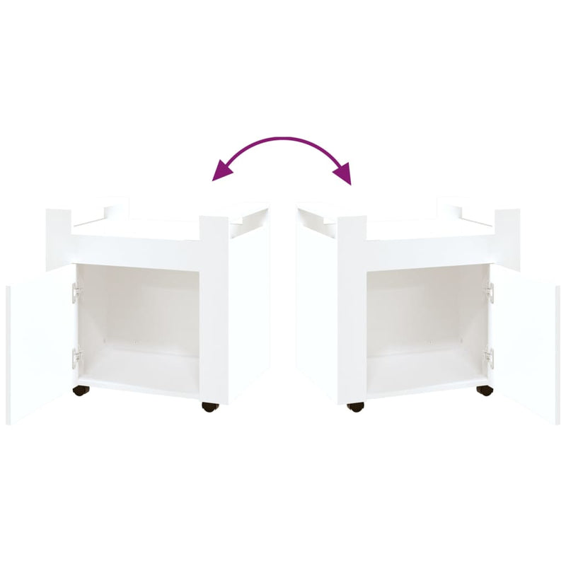 vidaXL Desk Trolley White 60x45x60 cm Engineered Wood