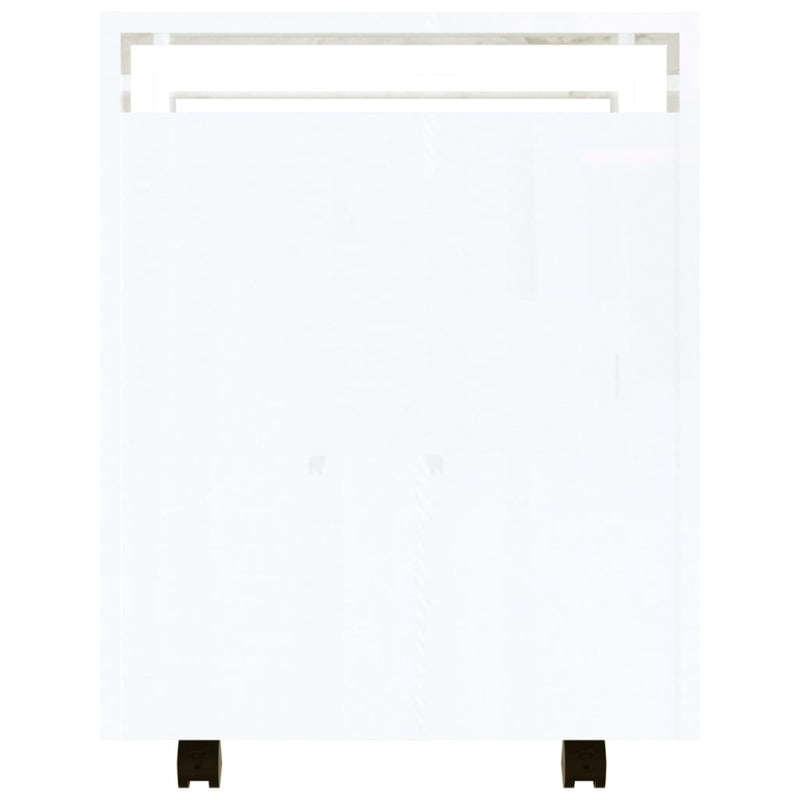 vidaXL Desk Trolley High Gloss White 60x45x60 cm Engineered Wood