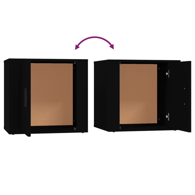 vidaXL Bedside Cabinets 2 pcs Black 50x39x47 cm