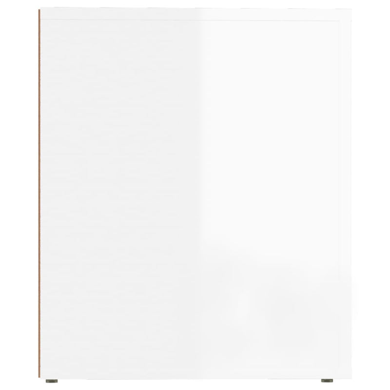 vidaXL Bedside Cabinet High Gloss White 50x39x47 cm