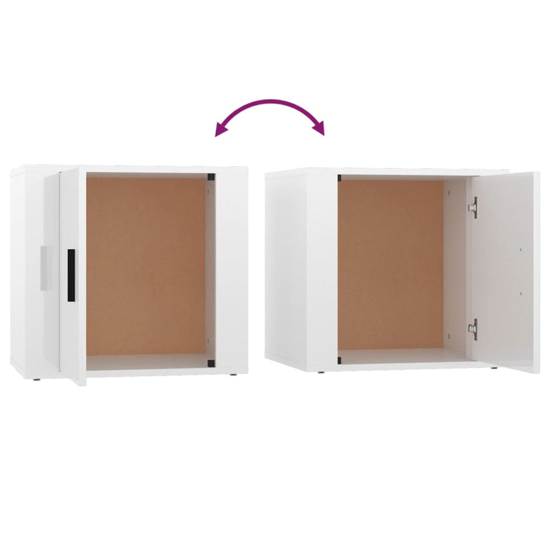 vidaXL Bedside Cabinets 2 pcs High Gloss White 50x39x47 cm