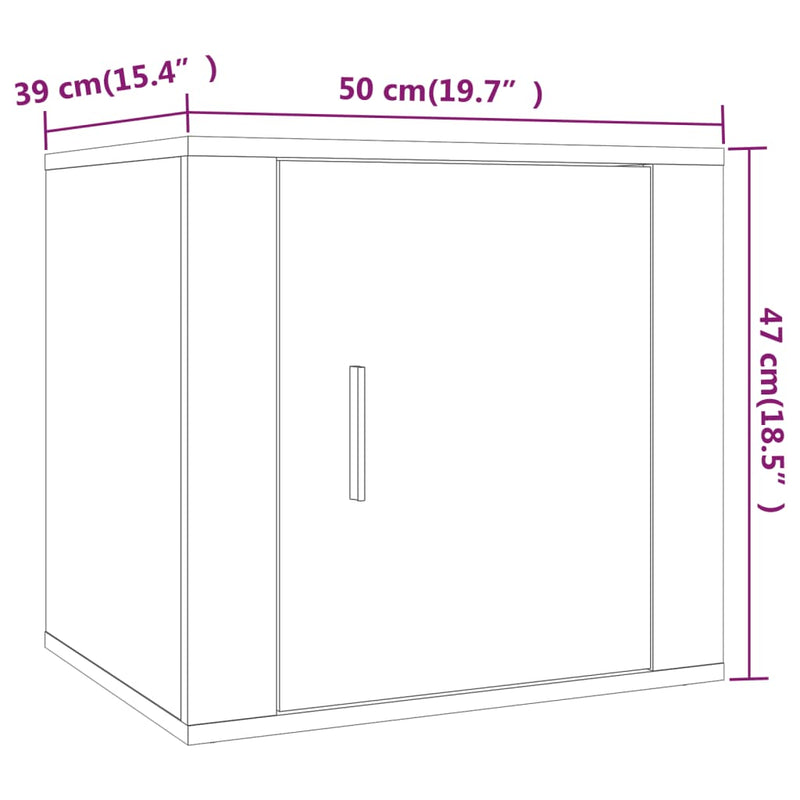 vidaXL Bedside Cabinets 2 pcs Concrete Grey 50x39x47 cm