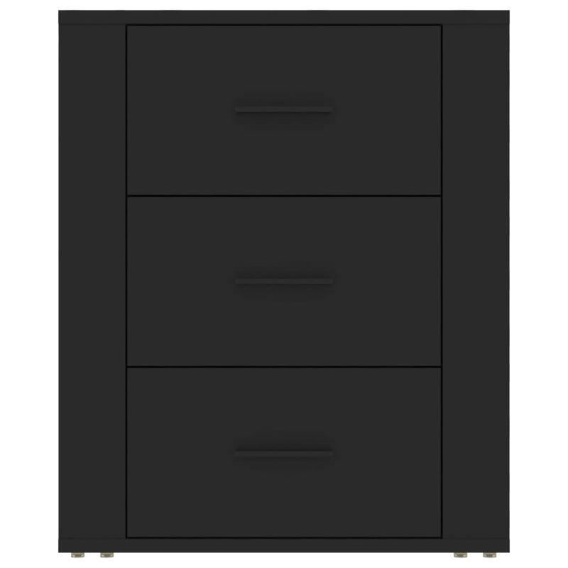 vidaXL Bedside Cabinet Black 50x36x60 cm Engineered Wood